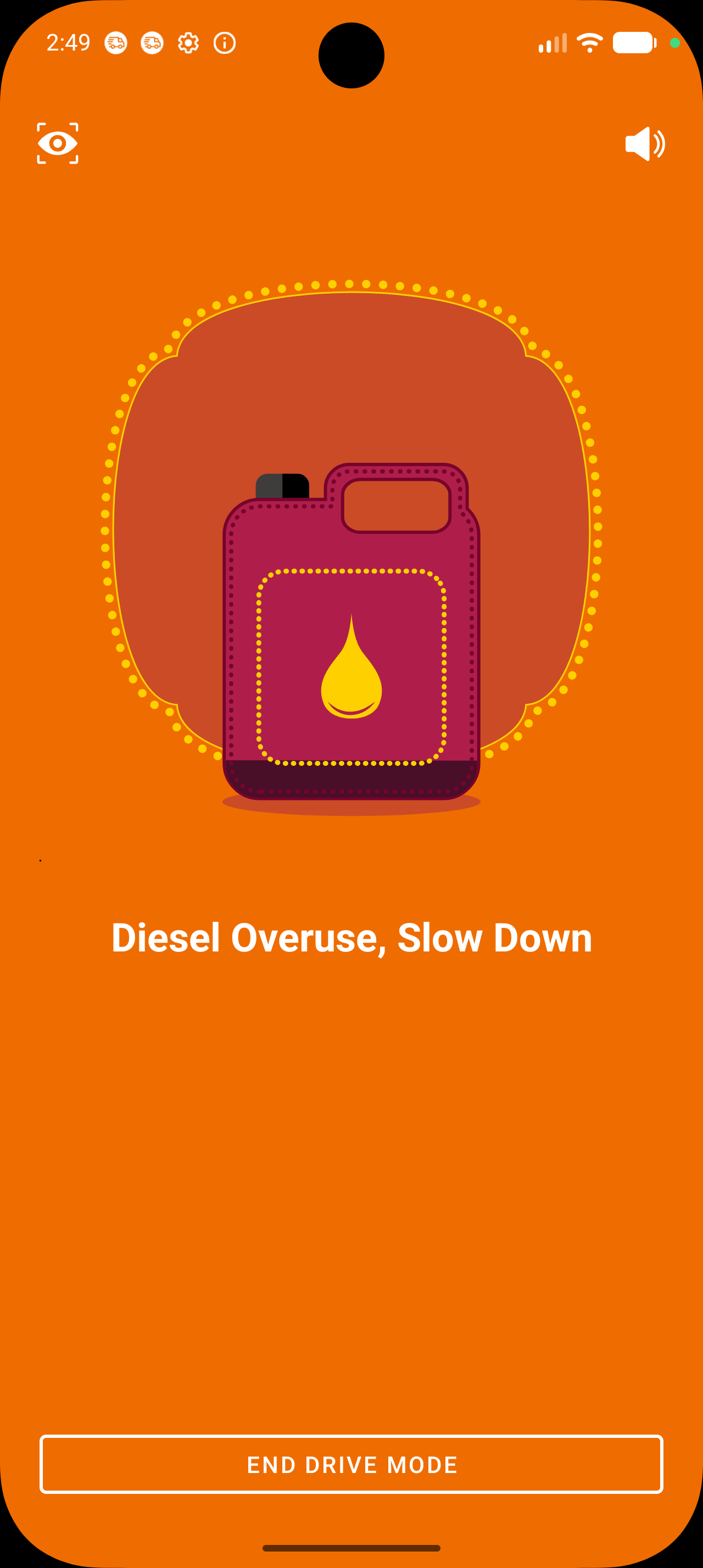 HumSafer alert — Diesel overuse, slow down