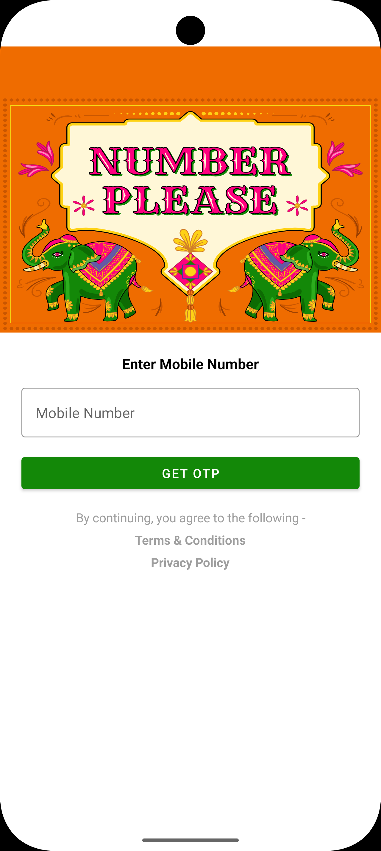 HumSafer app — enter mobile number