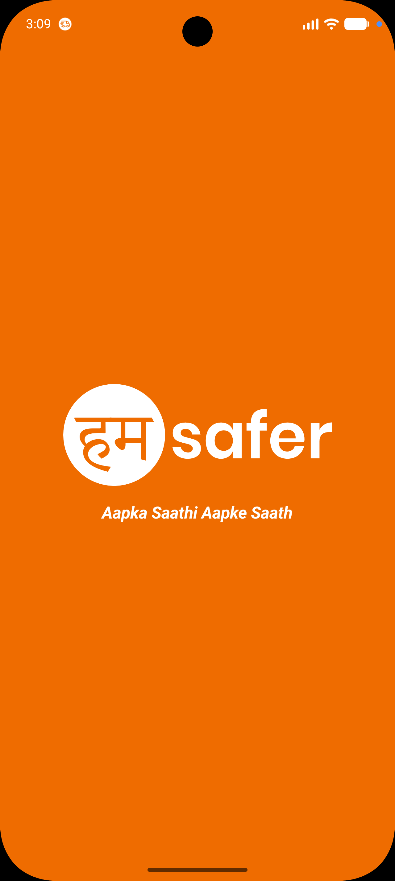 HumSafer app splash — Aapka Saathi Aapke Saath